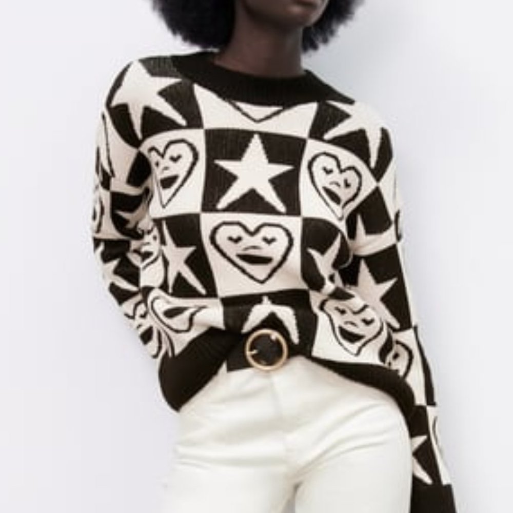 Zara Jacquard Knit Sweater